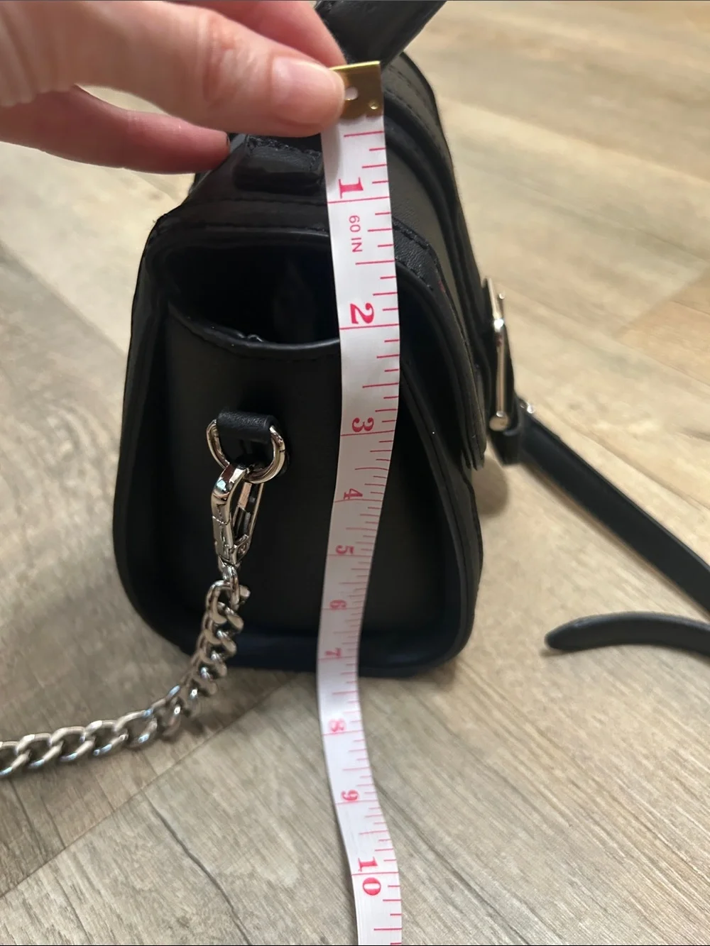 Madden Girl Leather Satchel Crossbody Handbag with Chain Strap